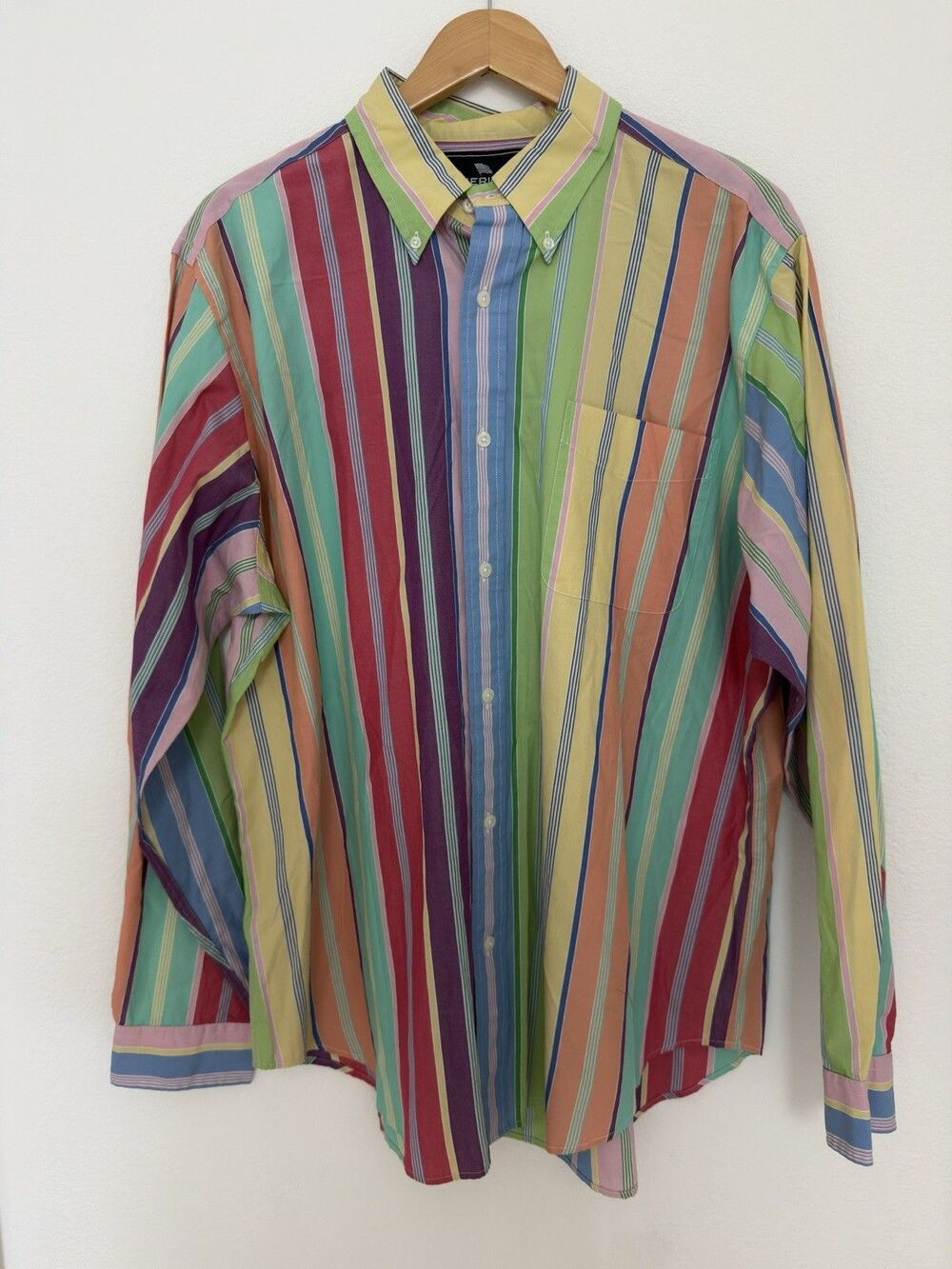 American Living x Ralph Lauren Multi Stripe Button Down Shirt XL Fun Shirt Y2K